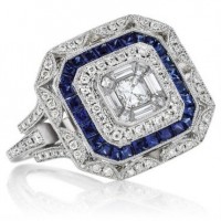 Art Deco Sapphire and Diamond Ring