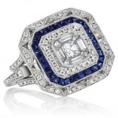 Art Deco Sapphire and Diamond Ring