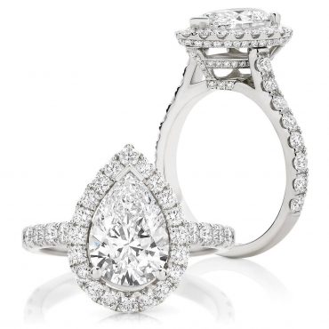 Brilliant Pear Halo with Claw Set Band