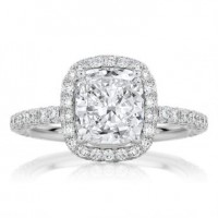 Cushion Cut with seamless Claw set Halo