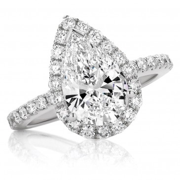 Claw Set Brilliant Pear Halo Ring