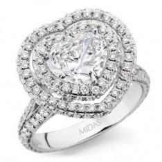 Heart Brilliant with Double Claw Set Halo
