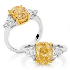 Intense Yellow Oval Cut Diamond
