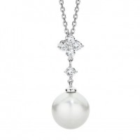 Pearl and Diamond Drop Necklace