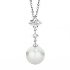 Pearl and Diamond Drop Necklace