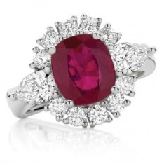 Radiant ruby and diamond ring