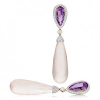 Rose Quartz and Amethyst Earrings