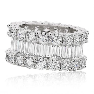 Round Brilliant and Baguette Cut Diamonds Eternity Band