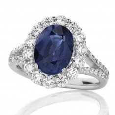 Sapphire and Diamond Pavé Split Band