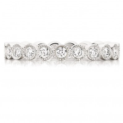 Diamond Milgrain Wedding Band