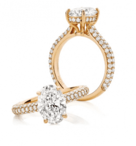 oval cut rose gold engagement ring