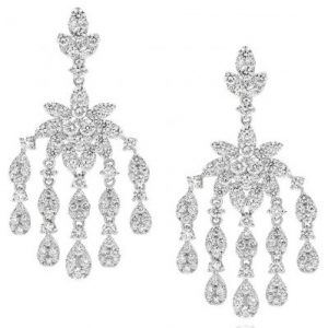 diamond petals and drop earring