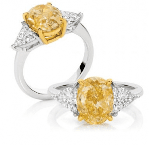 Intense Yellow Oval Cut Diamond