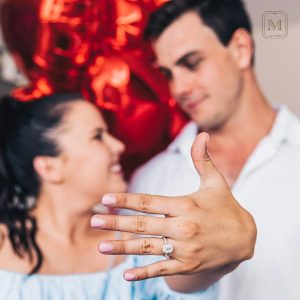 Newly engaged couple