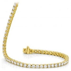 Yellow gold diamond tennis bracelet
