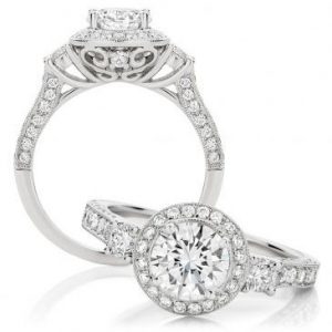 Halo trilogy diamond engagement ring