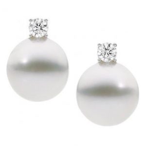 Pearl and Diamond Earrings