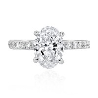 Oval Solitaire Brilliant Band Engagement Ring