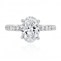 Oval Solitaire Brilliant Band Engagement Ring