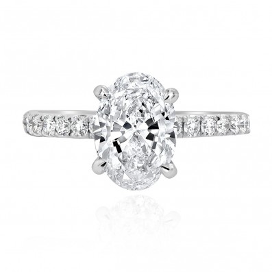 Oval Solitaire Brilliant Band Engagement Ring