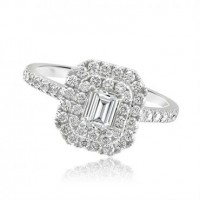Emerald Cut with Brilliant Double Halo