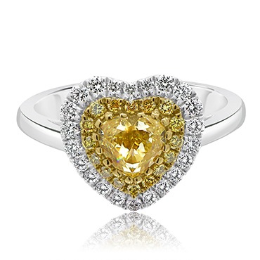Yellow Diamond Heart with Halo