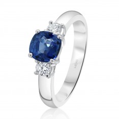 Cushion Cut Sapphire Trilogy