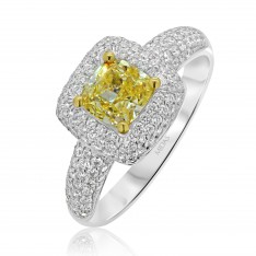 Fancy Yellow Diamond Cushion Cut