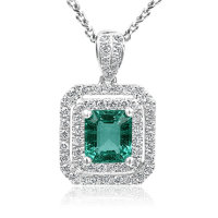 Glorious Emerald with Double Diamond Halo