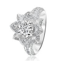 Round Brilliant Diamond Flower with Split Band