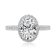 Oval Diamond Engagement Ring with Single Halo