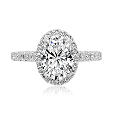 Oval Diamond Engagement Ring with Single Halo