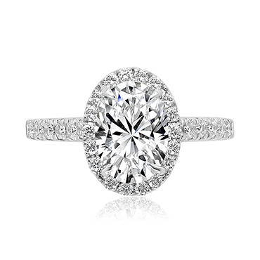 Oval Diamond Engagement Ring with Single Halo