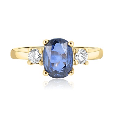Tapered Trilogy with Sapphire Oval