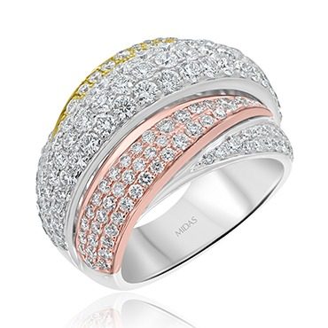 Three-toned Diamond Dress Ring