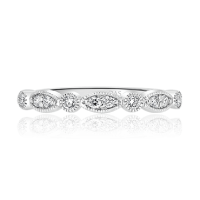 Milgrain Round and Marquise Diamond Band