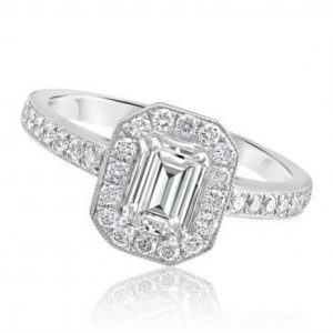 Vintage Emerald Cut Diamond Engagement Ring