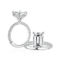 Emerald Cut Diamond Band Engagement Ring