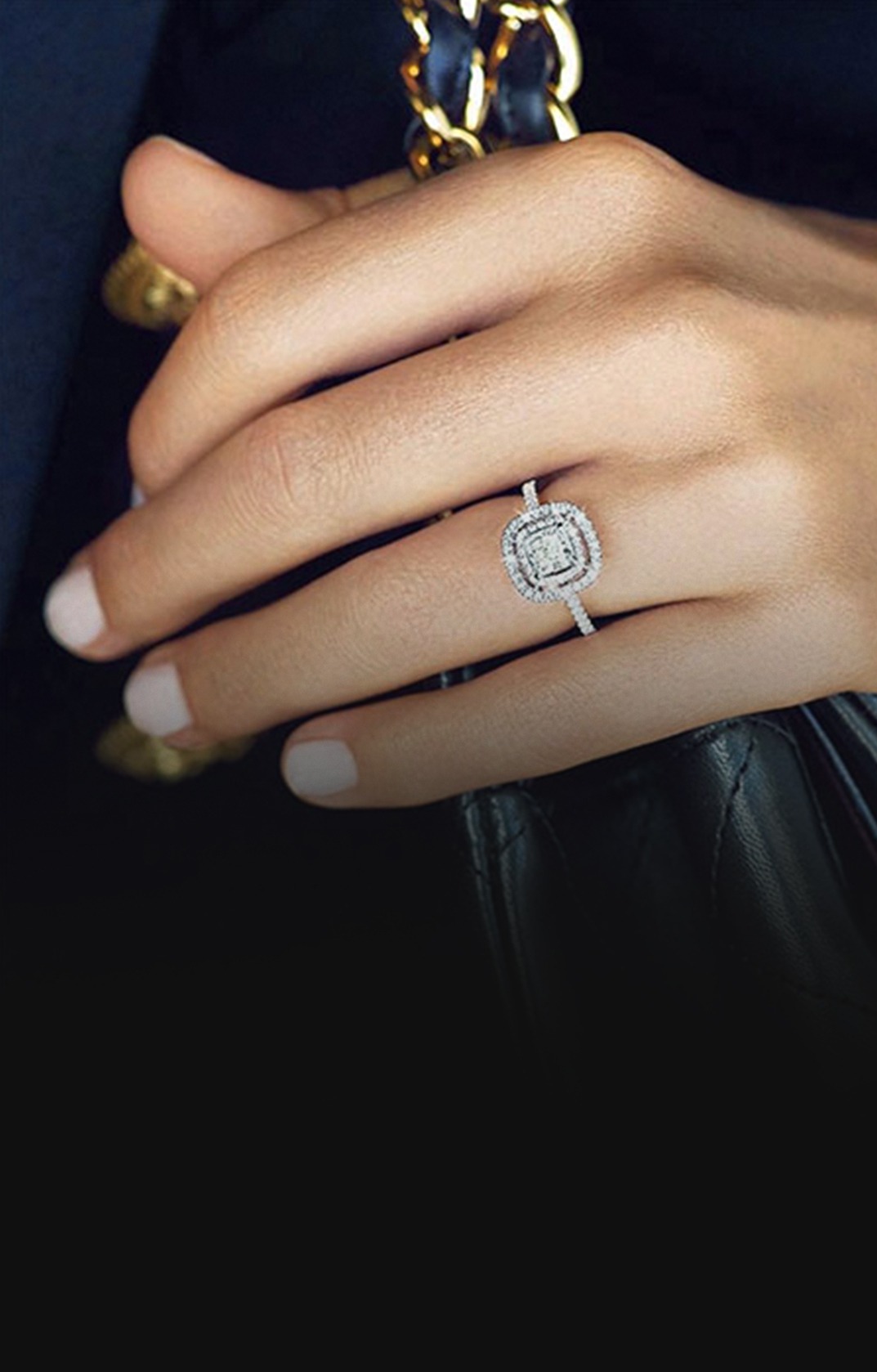 halo princess cut engagement ring
