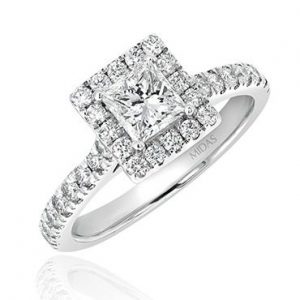 Princess Cut with Diamond Halo and Shoulders
