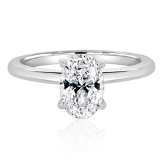 Oval Engagement Ring with Platinum Band