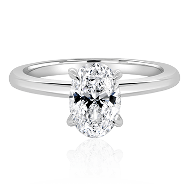 Oval Engagement Ring with Platinum Band