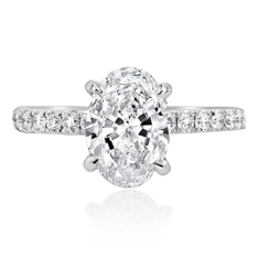 Oval Solitaire Brilliant Band Engagement Ring