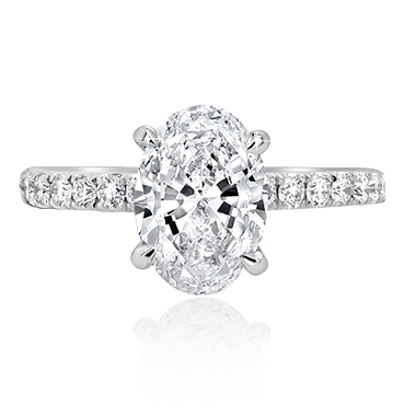 Oval Solitaire Brilliant Band Engagement Ring