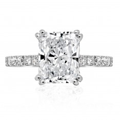 Radiant Cut with Diamond Band Engagement Ring