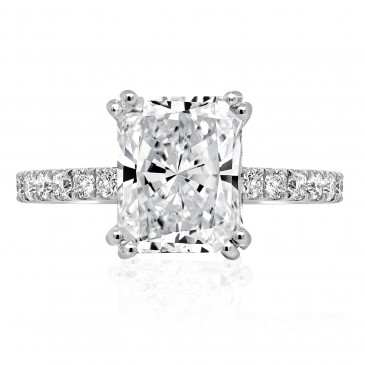 Radiant Cut with Diamond Band Engagement Ring