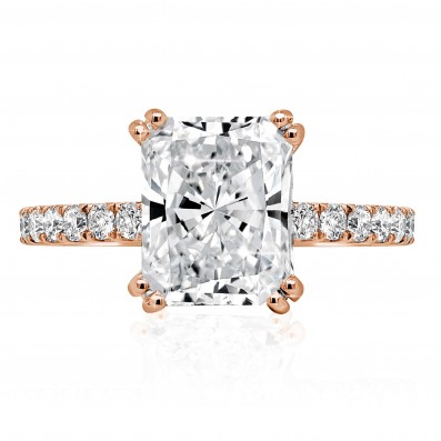 Radiant Cut with Diamond Band Engagement Ring