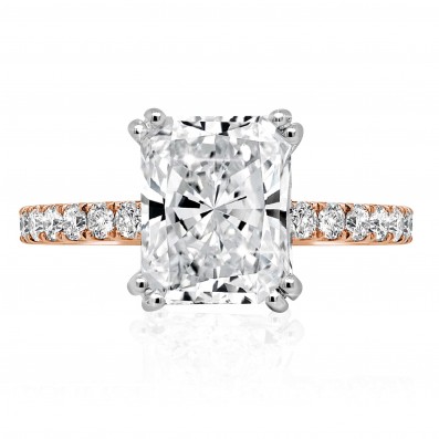 Radiant Cut with Diamond Band Engagement Ring