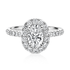 Oval Engagement with Round Brilliant Halo