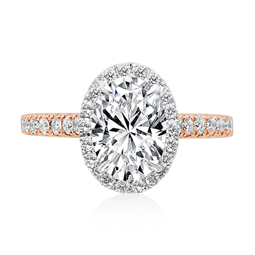 Oval Diamond Engagement Ring with Single Halo